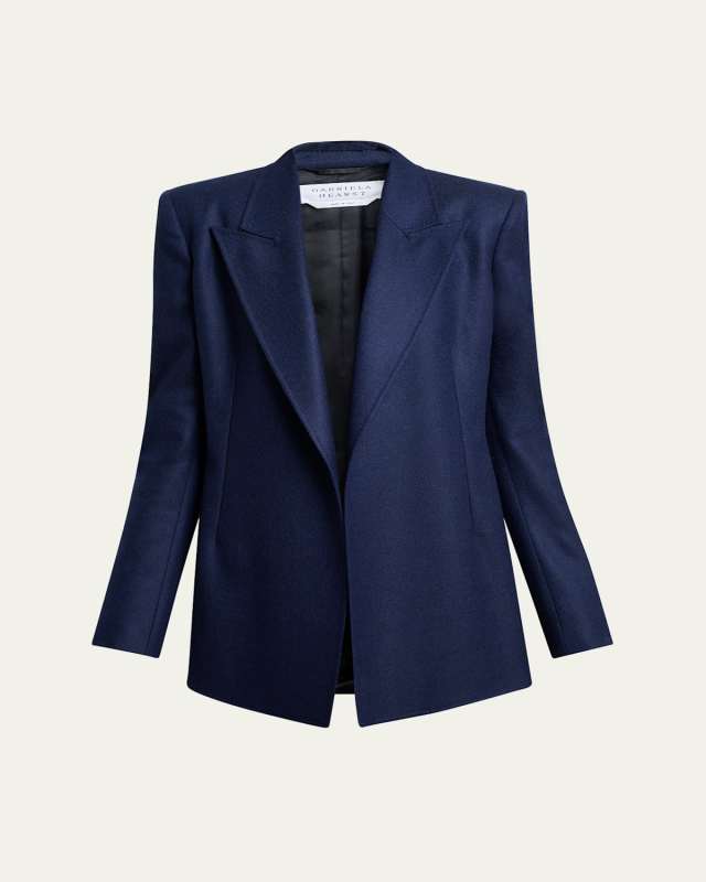 Mairi Wool-Cashmere Open-Front Blazer Jacket